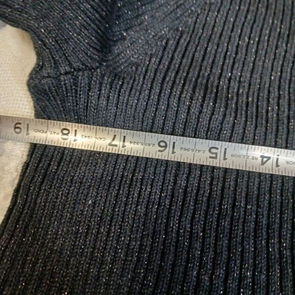 Studio Works Women's XL Black Sparkle Sweater - Picture 7 of 10